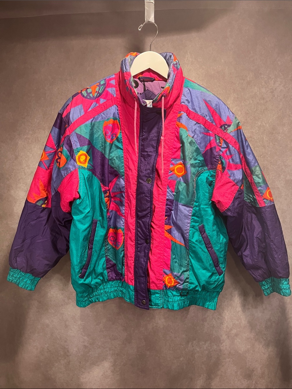Rainbow West Vintage 80’s - 90’s Colorblock Puffer Ski Jacket size medium
